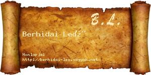 Berhidai Leó névjegykártya